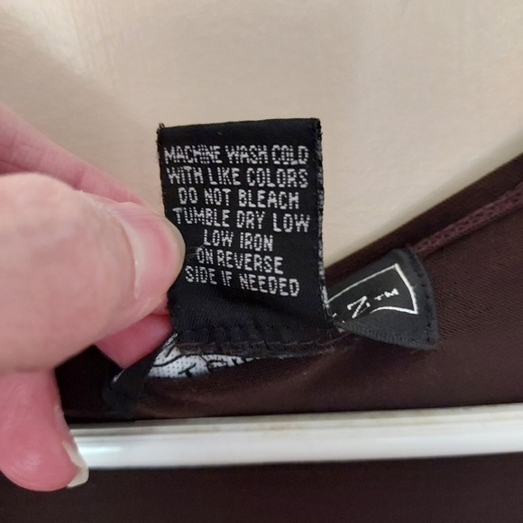 Elementz Brown Dress Medium V-Neck Tie Front Flutter Sleeve Polyester Blend - Picture 9 of 10